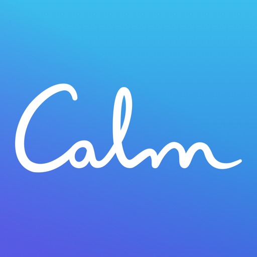 Calm app icon — blue gradient with white wordmark.